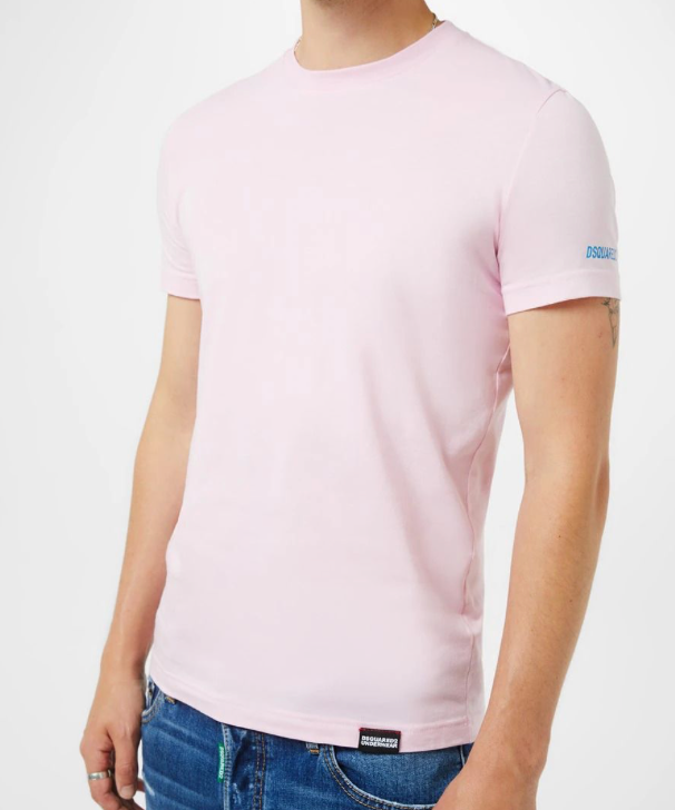 BNWT GENUINE DESIGNER DSQUARED2 LIGHT PINK T-SHIRT MENS SIZE SMALL