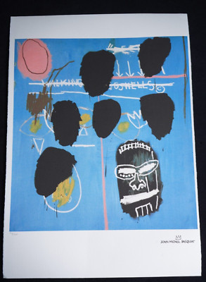 Jean-Michel Basquiat Lithographie 70x50, limitiert, signiert & mit Prägestempel.