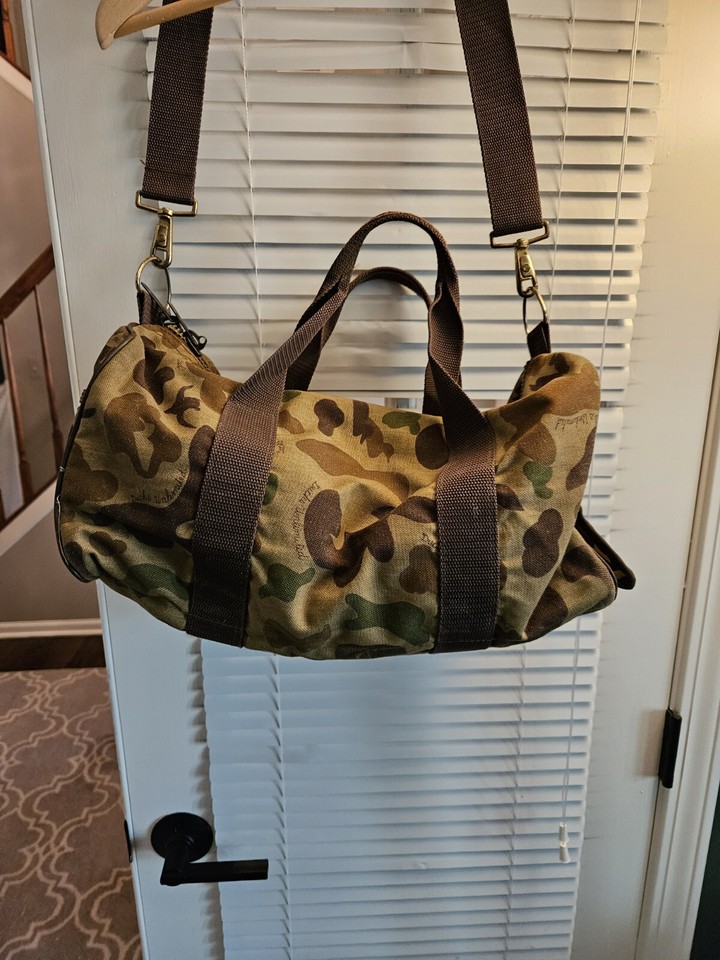 Vintage Bob Allen Ducks Unlimited Camo Hunting Cargo Duffle Range Ammo