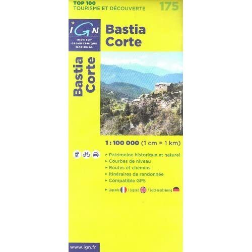 Bastia / Corte: IGN.V175 by IGN Institut Géographique National Map 9782758508120 - Zdjęcie 1 z 1