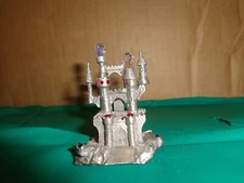 1989 Rawcliffe Pewter Medieval Crystal Tower Castle w/Jewels & Gems 2-1/4"