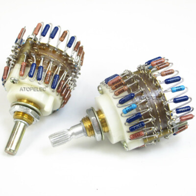 DALE 23-Step Attenuator Dual-Unit Stereo Volume Potentiometer 2-gang 10K-500K