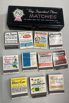 Very Important Places Matchboxes & Plastic Case 1957 Tip N Twinkle -sealed boxes