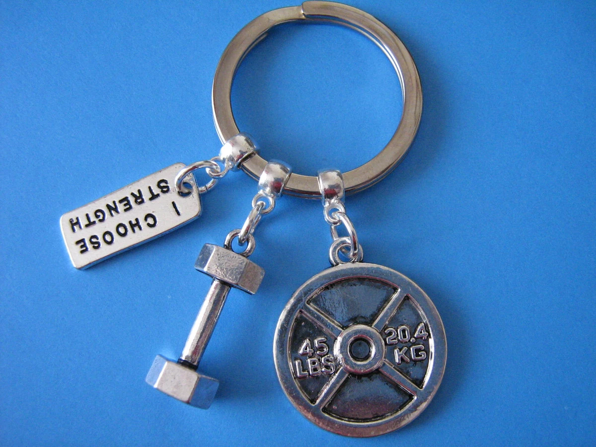 Barbell keyring sale