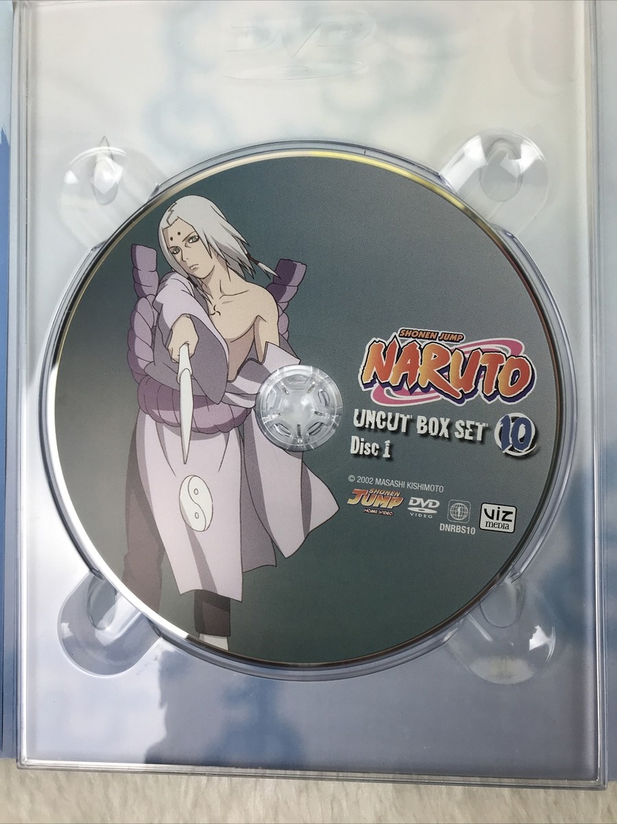 Naruto Uncut Box Set Vol. 10 (DVD 3-Disc Set) w/Booklet Shonen