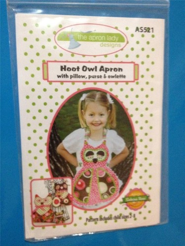The Apron Lady Sewing Pattern 0000 Childs Hoot Owl Apron Size 2-8 Uncut - Picture 2 of 3