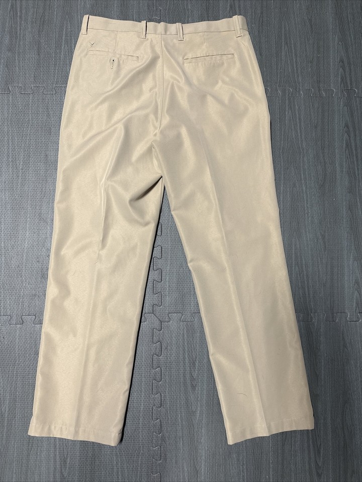 Callaway Mens 36x30 Performance Golf Pants Athletic Flat Front Beige eBay