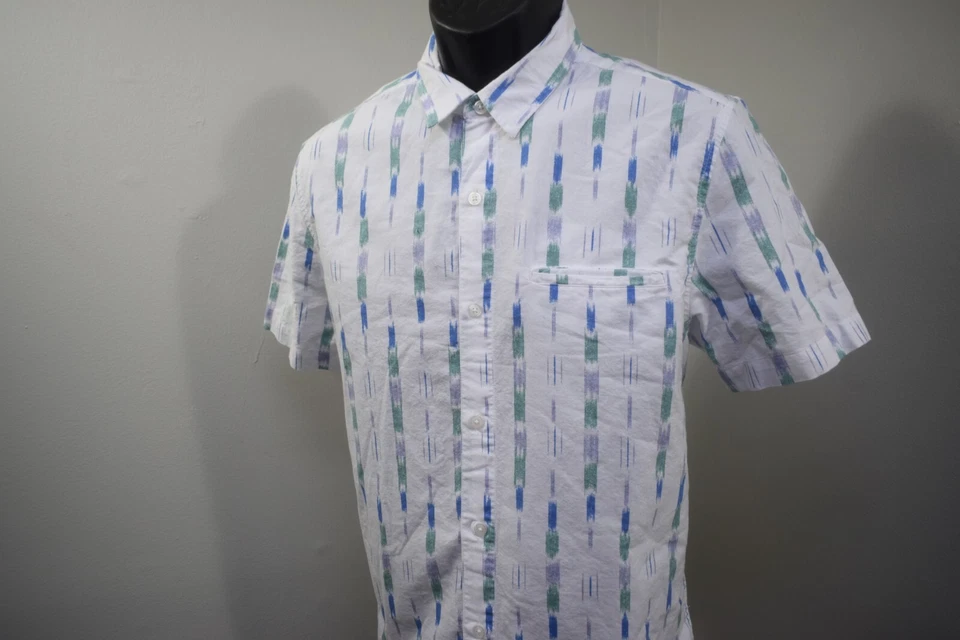 Topman Button Up Shirt Striped Short Sleeve Casual Mens Size Medium - Image 4 of 4