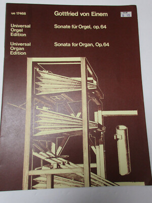 Gottfried von Einem Sonata for Organ Opus 64 Organ Sheet Music Universal Edition