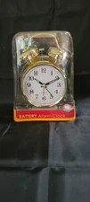 BATTERY Alarm Clock Gold Bell Analog Style 