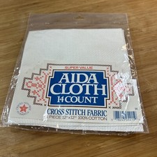 Super Value AIDA Cloth Counted Cross Stitch Fabric 14ct  White 12"x12" Cotton