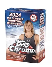 🔥2024 Topps Chrome U.S. Olympic & Paralympic Hopefuls Blaster w/28 Card/Inserts