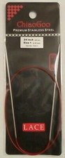 ChiaoGoo LACE RED premium stainless steel circular knit needle NEW 24 in US 1