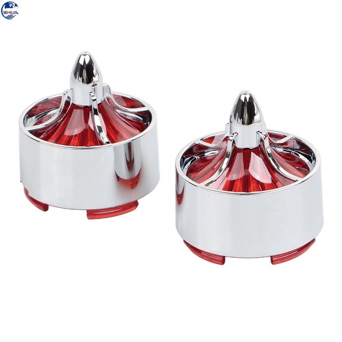 Turbine Bullet Red Turn Signal Light Lens Covers For Harley Dyna Street Fat Bob - Picture 4 of 12