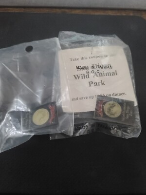 LOT of 2 World Famous SAN DIEGO ZOO  Tiger Jumping Moon Lapel Pin NEW FREE Ship 