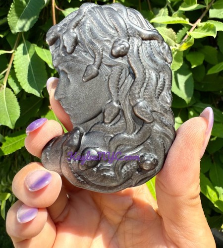 Wholesale Lot 4 Pc Natural Silver Sheen Obsidian Medusa Crystal Healing 8cm - Picture 4 of 4