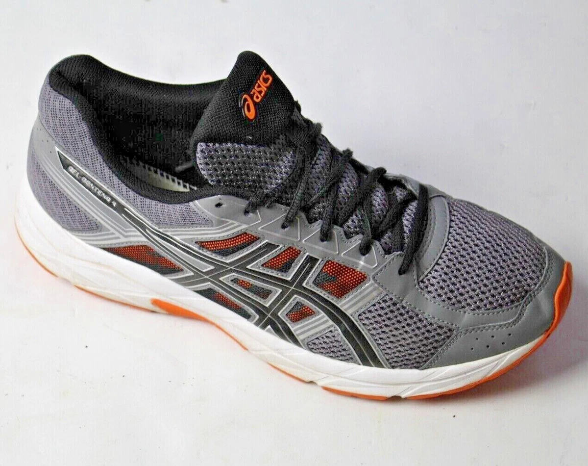 Asics Contend 4 Sz 13 Athletic Running Sneakers Gray and Orange T715N | eBay