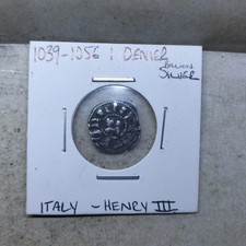 1039-1056 - 1 Denier - Italy - Henry III IV V Franconia - Silver Hammered Coin