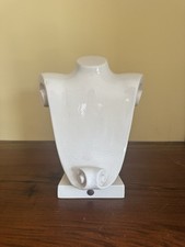Vintage French Jewelry Bust Display Gas Bijoux Handmade Cream Ceramic 12&rdquo;x9&rdquo;
