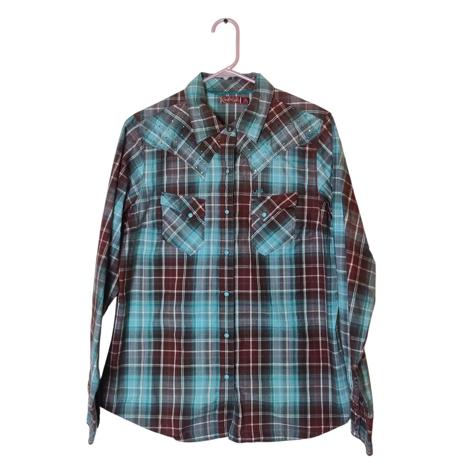 Lote de 3 Camisas Western Pearl Botón a Presión Manga Larga XL Estrás Bordadas Foto 2 de 4