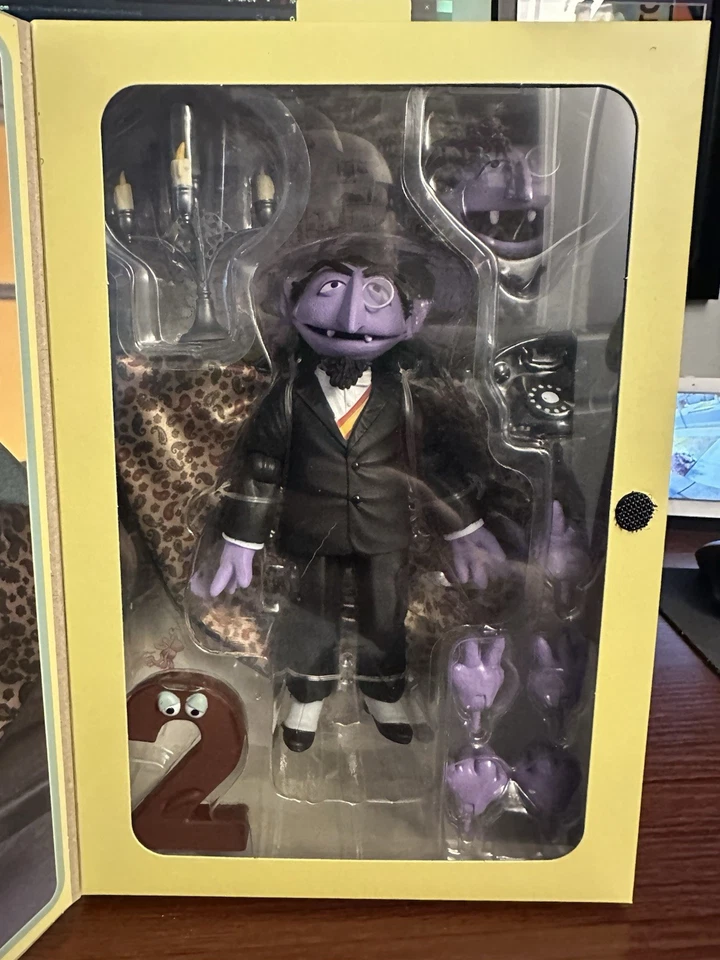 Figura NECA 123 Plaza Sésamo Ultimate el Conde con el Número 2 7" Nueva Foto 4 de 4