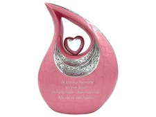 Personalized Pink Cremation Urn: Aluminum Adult Urn with Engraving