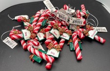 Ornament, Personal Name - Choice - 3D Candy Cane Bow Christmas Town JOY Ganz