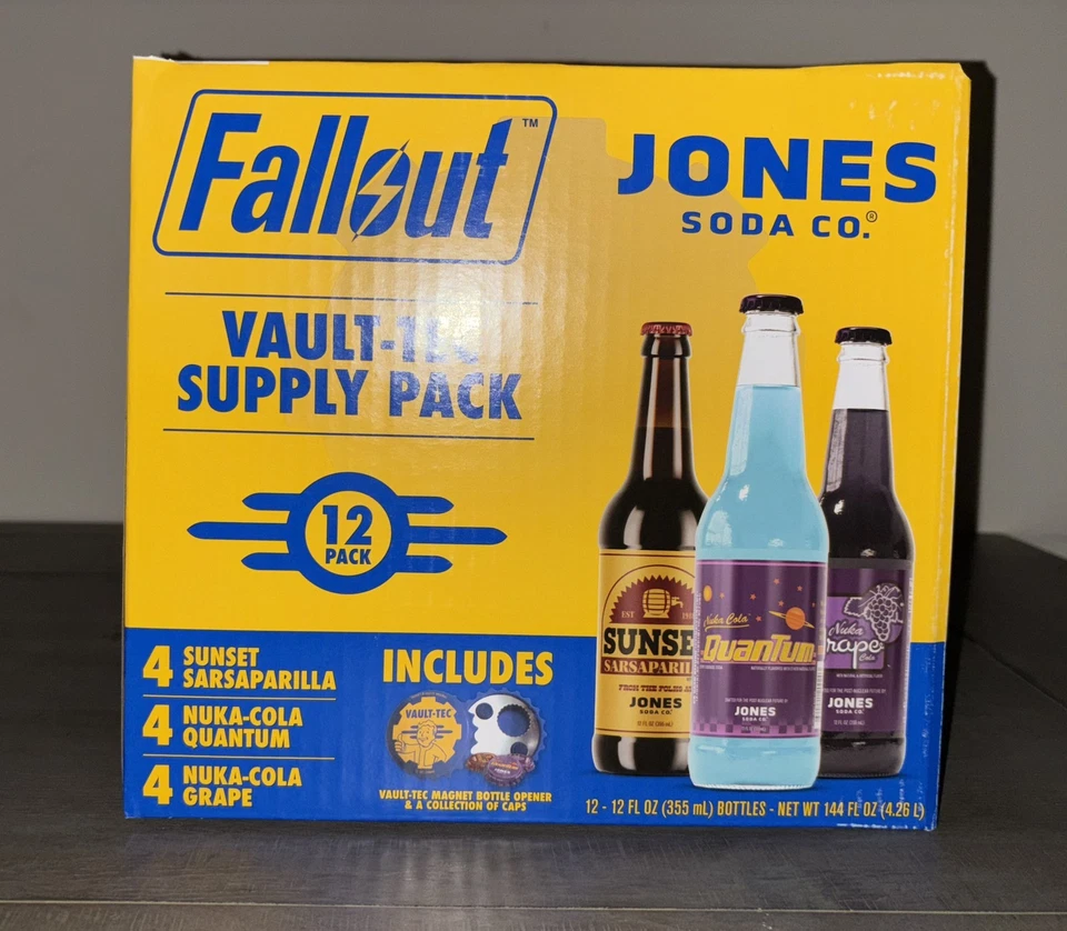 Jones Soda Co. Fallout Vault-tec Costco Pack Sunset Zarzaparrilla Quantum Grape - Foto 4 de 4