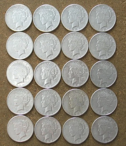 ROLL 1925-S PEACE SILVER DOLLARS..  AU/BU   (UP TO 4 ROLLS AVAILABLE)