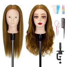 Mannequin Head 80 Real Human Hair 26 Inch - Ideal for Hair Styling Practice