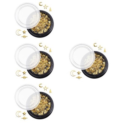  4 Boxen Legierung Nageldekoration Moon Star Nail Art Accessoire DIY Pailletten