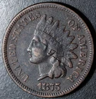 1875 INDIAN HEAD CENT -With LIBERTY VF VERY FINE