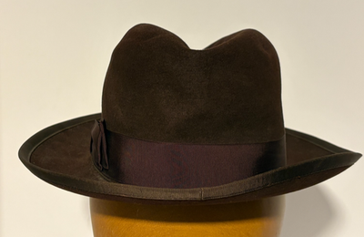 Vintage Royal Stetson Whippet Fedora Hat Walnut Brown Size 3/8 = 7