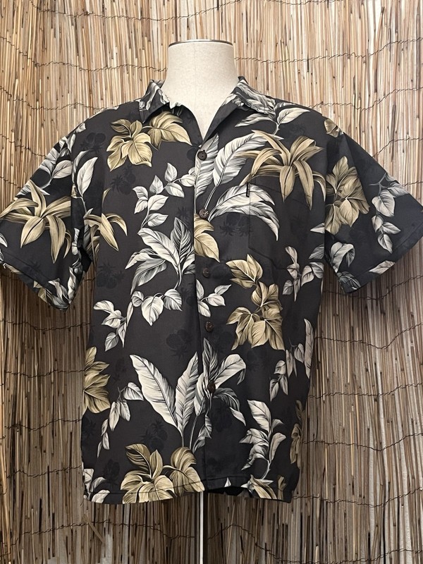 Palmwave Hawaii Mens SS Button Up Hawaiian Shirt-Size Large-100% Cotton