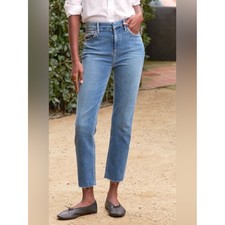 Frank  Eileen Derry Classic High-Rise Straight Raw Hem Jeans Sz 27