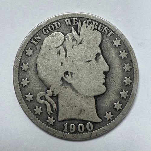 1900 P Barber Silver Half Dollar 50c US Coin