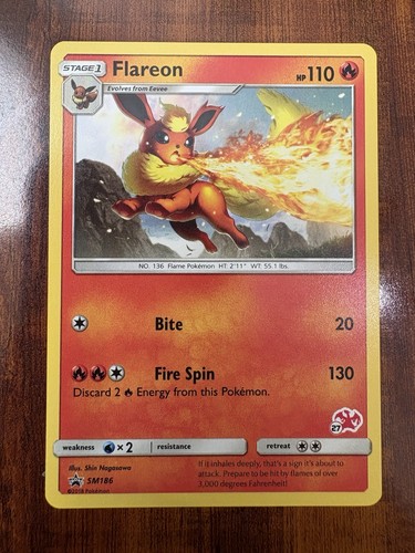 Flareon SM186 Black Star Non-Holo Promo Let's Play, Eevee! NM/M 🔥