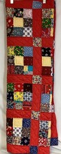 48" x 38" Handmade Patchwork Lap Quilt  Wall Hanging Quilt Red