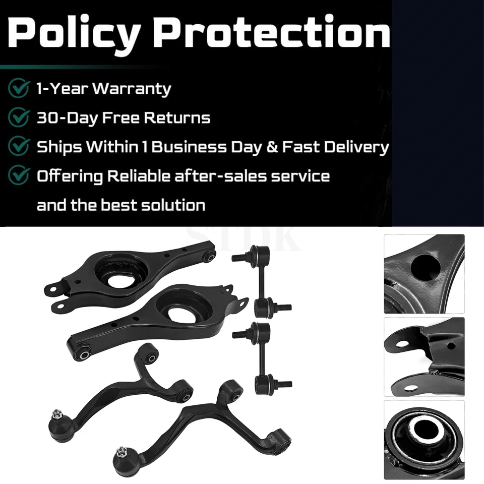 Kit de 6 peças braços de controle traseiros de carro para Hyundai Azera 2006-2011 Sonata 2006-2010 - Imagem 2 de 4