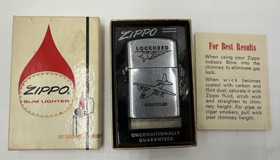 Zippo Lighter C-130 Hercules Lockheed 1960 s with Box