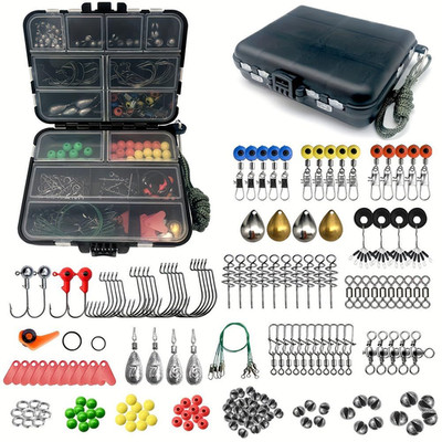 187-piece Complete Fishing Set - Tackle Box, Mixed Size, Multiple
