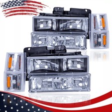 For 94-98 Chevy Silverado Tahoe Suburban Headlights Bumpersignal Corner Amber