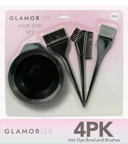 4Pcs Hair Dye Brush Set with Mixing Bowl Tint Comb Kit for Salon or Home Use
