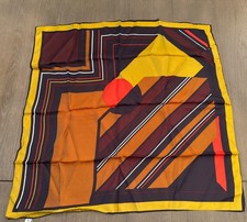 Vintage square Multicolor Geometric Mod Scarf Made IN JAPAN