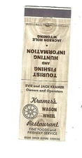 Kramer's Wagon Wheel Restaurant - Jackson Hole, WY.    Matchcover   Evie & Jack
