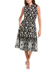 T Tahari Smocked Waist Midi Dress Women's