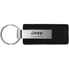 , INC. Officially Licensed Black Leather Key Fob for Jeep Compass