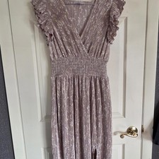 Chelsea28 Dusty Mauve Maxi Dress with White Dash Print