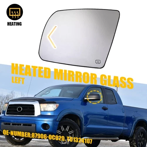 Left Side Mirror Glass Heated Turn Signal Fit Toyota Sequoia 2008-2017 Tundra