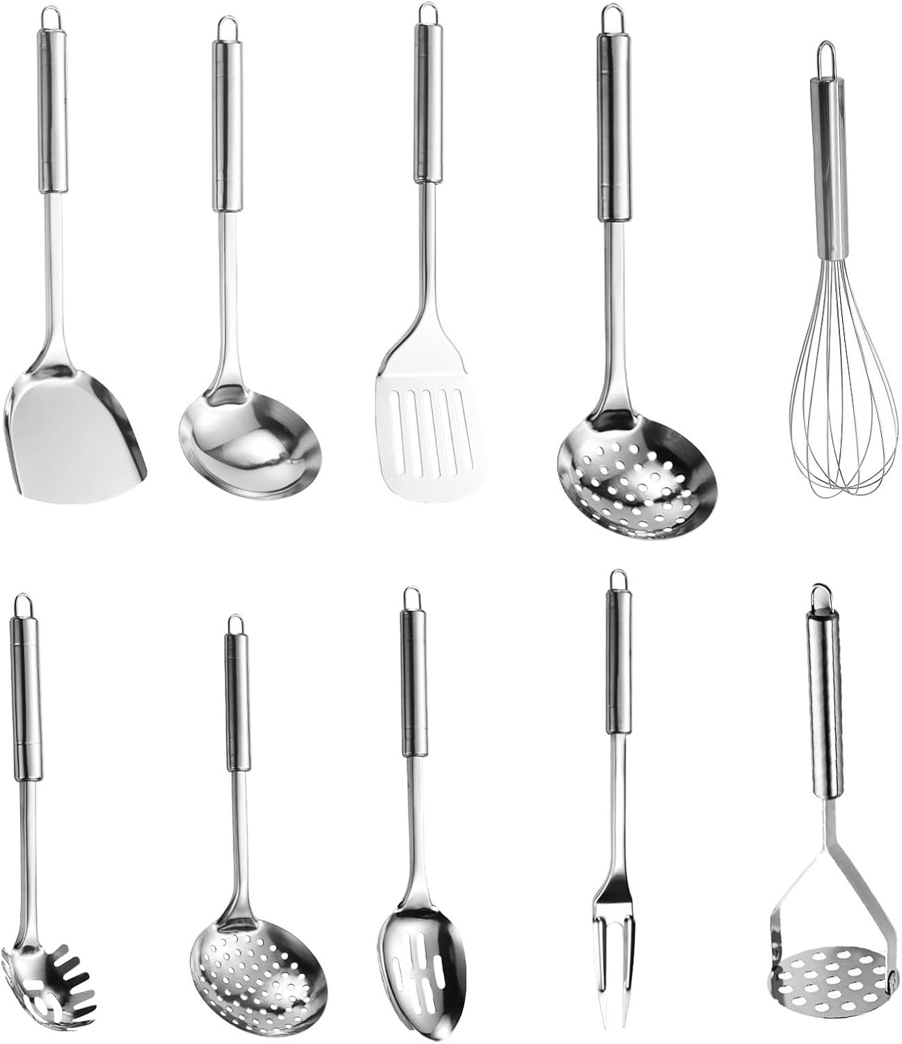 Set Utensili Cucina Acciaio 10 Pezzi | Spatole Professionali per Ristorante